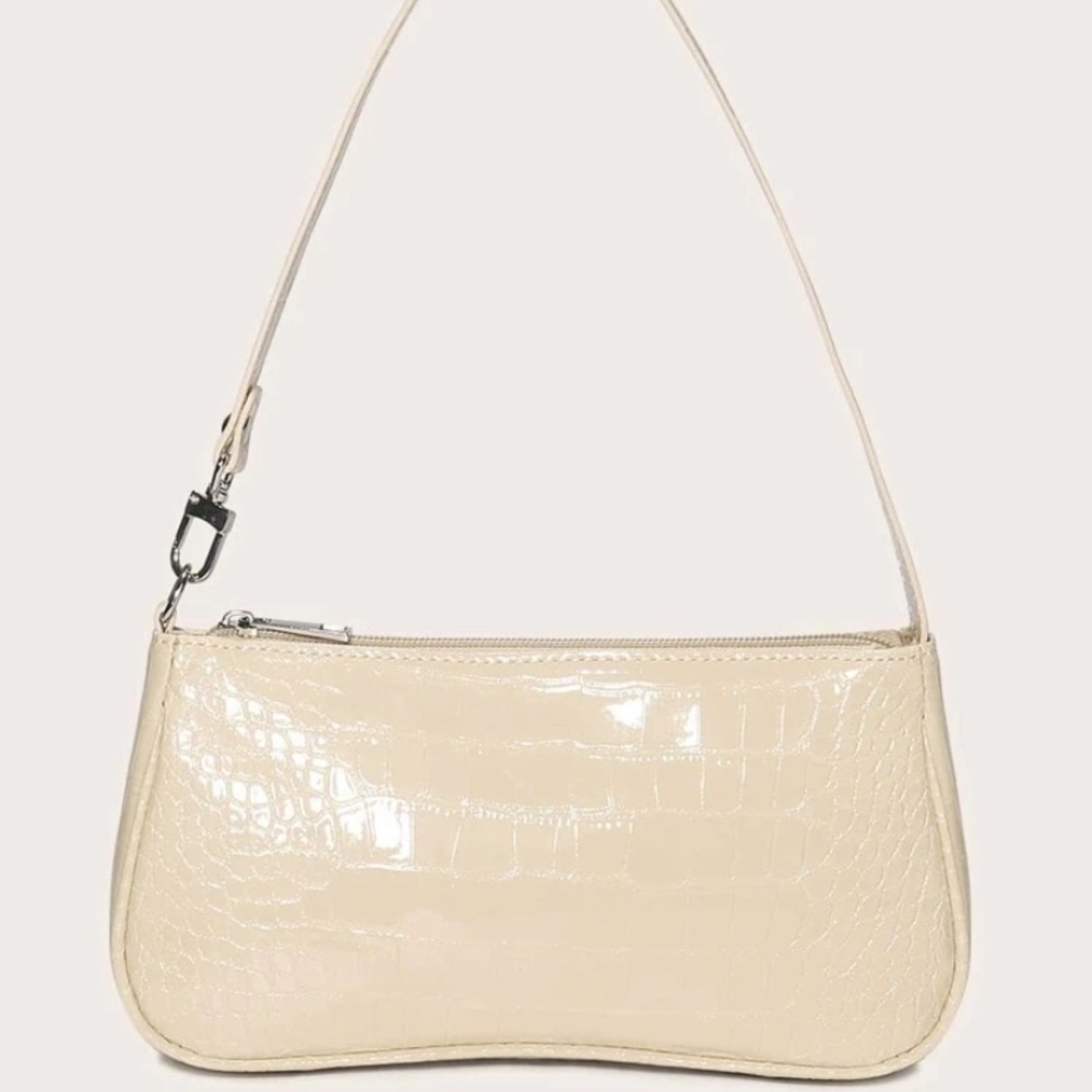 Croc beige purse